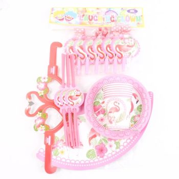 Set Fiesta Carton Flamingos. /cod. 160-6x62