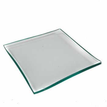 Plato De Vidrio Transparente Cuadrado 20X20 /Cod. 100-2411202