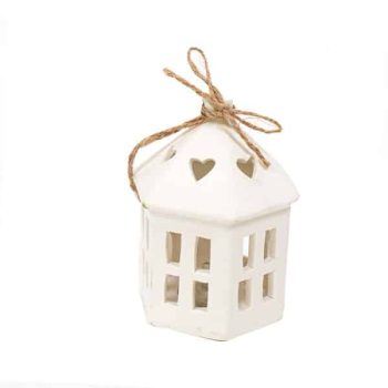 Base Ceramica Hexagonal 7*7*11Cm White /Cod. 214-1506-2