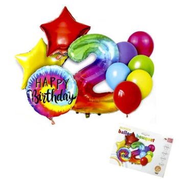 Set Globos Numero 2 1 Pcs Numero 32" - 6pcs 10" - 1pcs 18" -2pcs 18" /cod. 160-220599