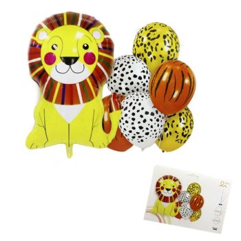 Set Globos Leon 1 Pcs 27" - 6pcs 12" /cod. 160-220605