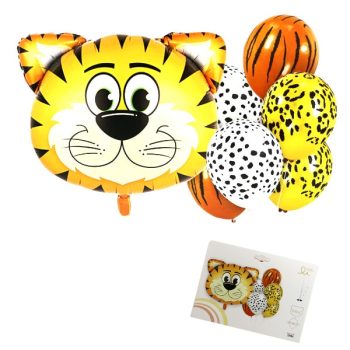 Set Globos Tigre 1 Pcs Tigre 26" - 6pcs 12" /cod. 160-220606