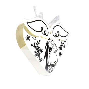Cajita Carton Corazon Novios White /cod. 213-capacono