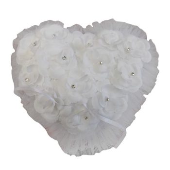 Porta Anillos Corazon Rositas White /cod. 202-pa0120l