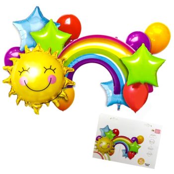 Set Globos Arcoiris 1pcs Arco Iris 23"-1pcs 22"-4pcs 18"-6pcs 12" /cod. 160-220543