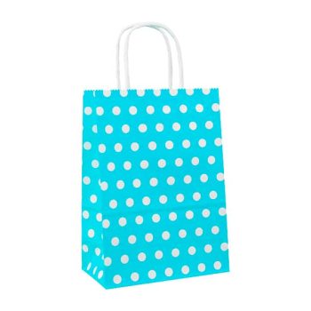 Bolsa Kraft Con Agarradera 21*15*8 Cm Turquesa /cod. 169-23130-35-51