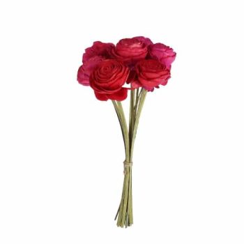 Ramo De 12 Rositas 6Cm Altura 35Cm Red /Cod. 710-11086-61
