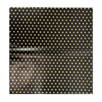 Paquete 20 Pliegos Papel Plastico Bolas Black/ Gold Dots 57X57Cm /Cod. 169-0513236-667