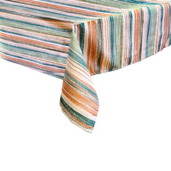 Mantel Rectangular Para Exterior 130x210cm Rayas Mix Color /cod. 732-239mre210