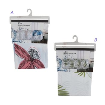 Cortina Mixta Para Baño Plastica 180X180Cm /Cod. 218-2316816-37