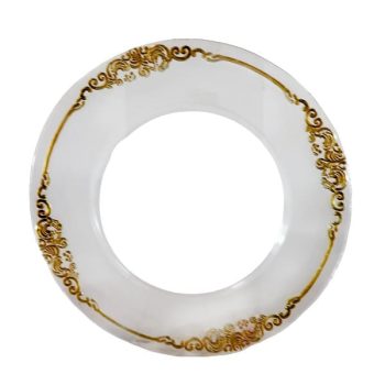Plato Vidrio Transparente Con Diseño Gold /Cod. 210-Sx236-70