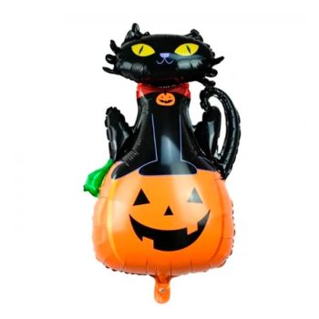 Globo Metalico Gato Calabaza 86Cm /Cod. 160-231655-111