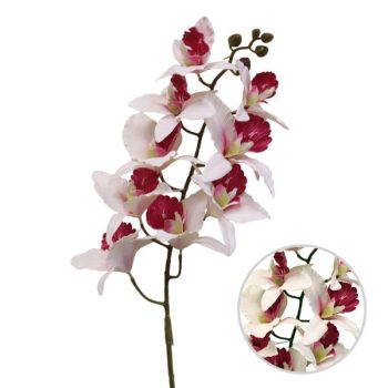 Flor Orquidea White Purple 100cm /cod. 200-9191-246858