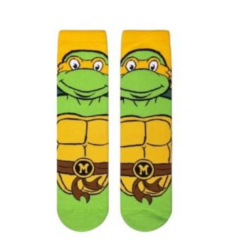 Medias Miguel Ángel Ninja Turtles para adulto talla EU 38-45 con diseño oficial TMNT en fondo blanco