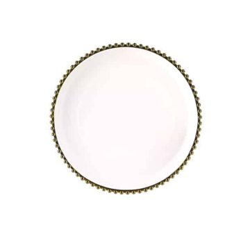 Plato Circular White Con Borde Gold /COD. 218-247962-13