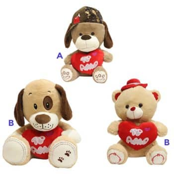 Peluche Animales Con Corazon Diseños Mixtos 50Cm /Cod. 204-638L