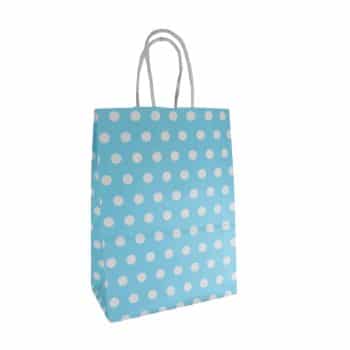 Bolsa De Regalo Puntos Lt Blue S:15*21*8Cm /Cod. 169-2410-3S-25