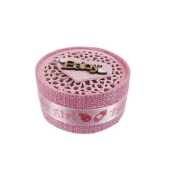 Cajita Baby Shower Pink 7X7X3.5Cm /COD. 201-9253-8