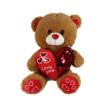 Oso Con Corazon De Peluche Colores Mixtos 30Cm /COD. 204-2407S