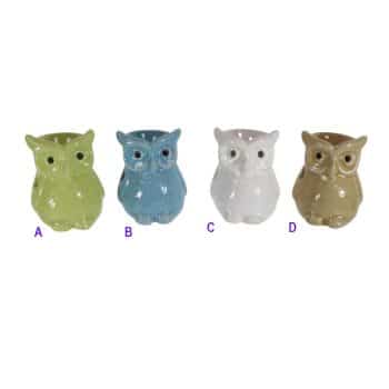 Quemador Ceramica Buho Colores Mixtos 6*6*7.7Cm /Cod. 214-9602