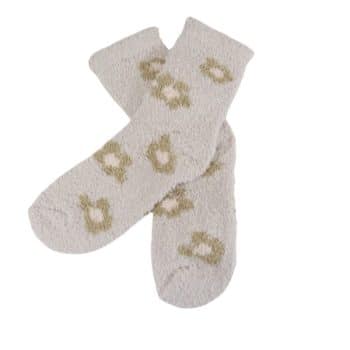 Medias Niña Eu35-40 Ivory Pastel Con Flores /Cod. 251-2405-295-4