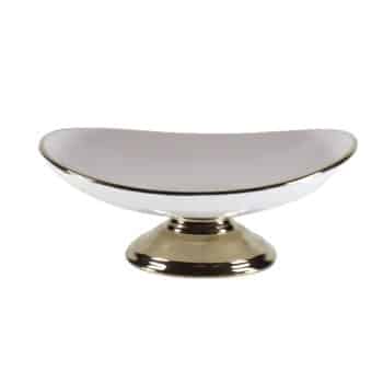 Base Ceramica 25X16X11Cm Champagne Gold White /Cod. 39-Fs943825