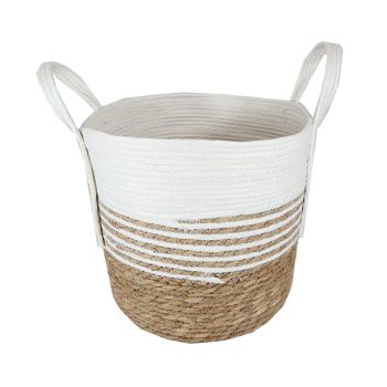 Maceta Mecate 30X28Cm White Natural /Cod. 252-22006-0068
