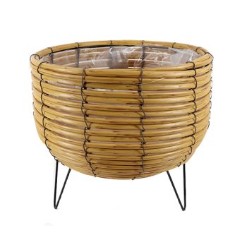 Maceta Mecate Con Base 24X19X14/22Cm Natural /Cod. 252-220422-00