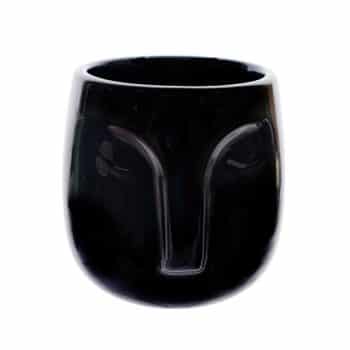Maceta Ceramica 12X12Cm Caras Black /Cod. 39-Fs1390812-66