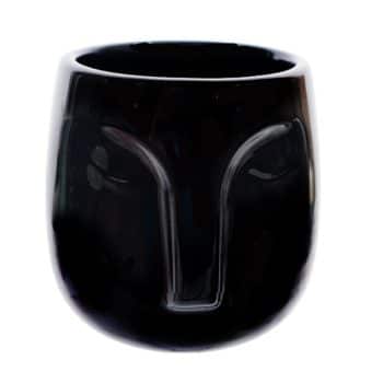 Maceta Ceramica 15X15Cm Caras Black /Cod. 39-Fs1390815-66