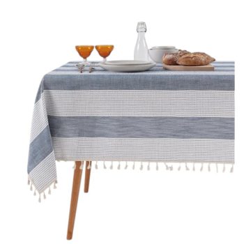 Mantel Con Encaje De Borlas 1Pcs/Opp 140 * 180Cm 300Gsm 20%Cotton80%Poliéster /Cod. 799-Tac-024