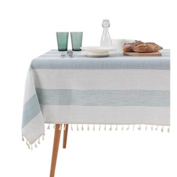 Mantel Con Encaje De Borlas 1Pcs/Opp 140 * 180Cm 300Gsm 20%Cotton80%Poliéster /Cod. 799-Tac-026