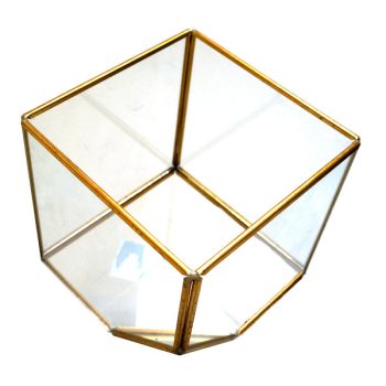 Base Metal Terrarium Cuadrada Gold /Cod. 210-Vv06