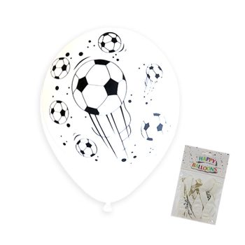 Paquete 12 Globos Blanco Futbol /Cod. 160-220724-68