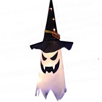 Fantasma Colgante Con Sombrero De Bruja Y Luz Led /Cod. 160-Ktd62