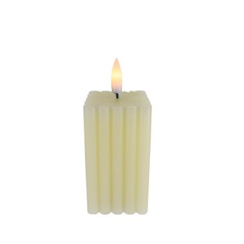 Candela Bateria 6*6*10/13Cm Ivory /Cod. 753-Pw0437-02