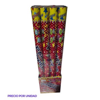 Party Popper Manual Color Red Con Confeti Metalico Multicolor 80 Cm /Cod. 160-Dzx-9G