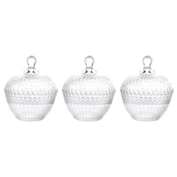 Tarro De Caramelo De 3 Piezas 12 * 5,5 Cmh Vidrio /COD. 799-SD-019