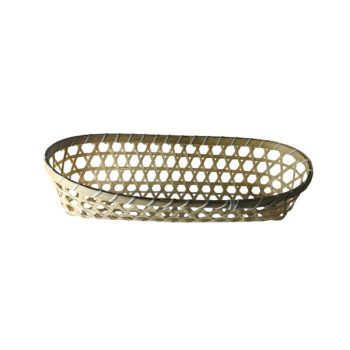 Bandeja Decorativa DE Mimbre Natural Ovalado Y Tejido 36*19*8cm /cod. 211-028825-4