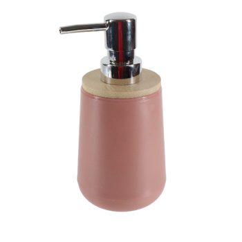 Dispensador De Jabon Color Pink Con Detalles En Bambu /Cod. 218-Ycl3350-55