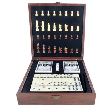 Set Ajedrez, Cartas Y Domino Madera /cod. 223-67372506-3
