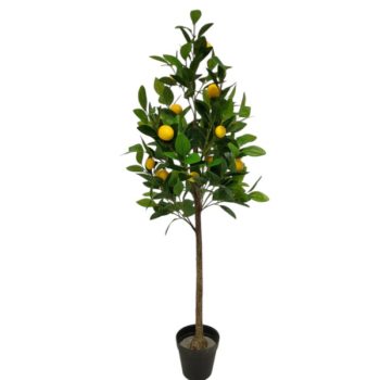 Arbol Artificial Frutal Tipo Limonero Color Green Con Frutos Amarillos 120 Cm /Cod. 200-925925-26