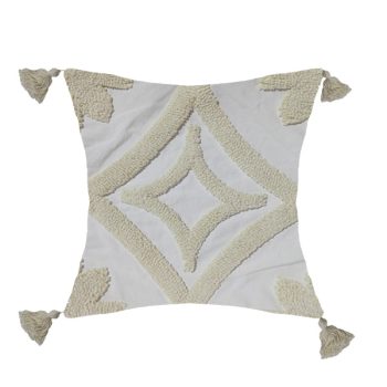 Cobertor Almohadón Ivory Diseño En Relieve De Hojas Y Rombos /Cod. 201-695725-2