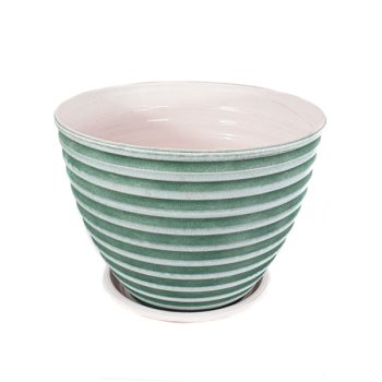 Maceta Redonda Lineas 20X12 Light Green /Cod. 58-381120Lg