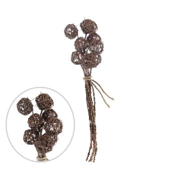 Ramo De 9 Bolas De Bejuco 6Cm 60Cm Altura Natural /Cod. 710-10970-00
