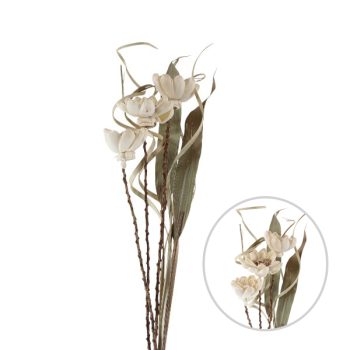 Ramo Flores Secas 3Pcs 8Cm Altura 60Cm Bleached /Cod. 710-11220-68