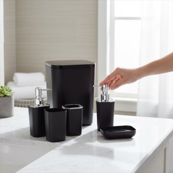 Set De Accesorios De Baño Color Black /Cod. 218-Ycl3350-13