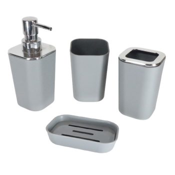 Set DE Accesorios DE Baño Color Gray Con Detalles En Silver /cod. 218-ycl3350-19