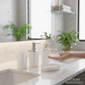 Set De Accesorios De Baño Color White Con Detalles En Silver /Cod. 218-Ycl3350-2