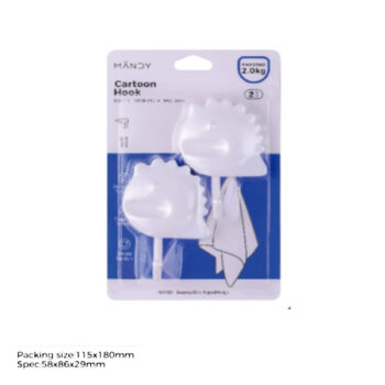 Gancho Adhesivo Plastico White Pack DE 2 Piezas /cod. 218-xy-0301